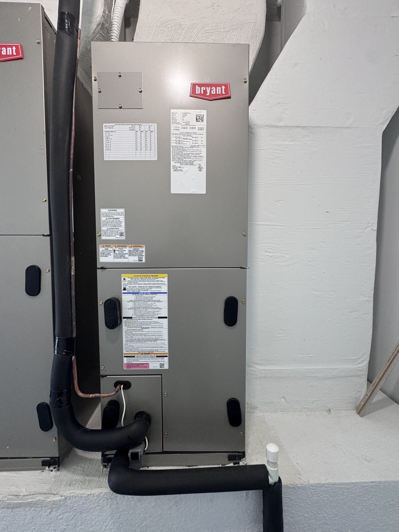 Bryant dual air handlers side by side installation